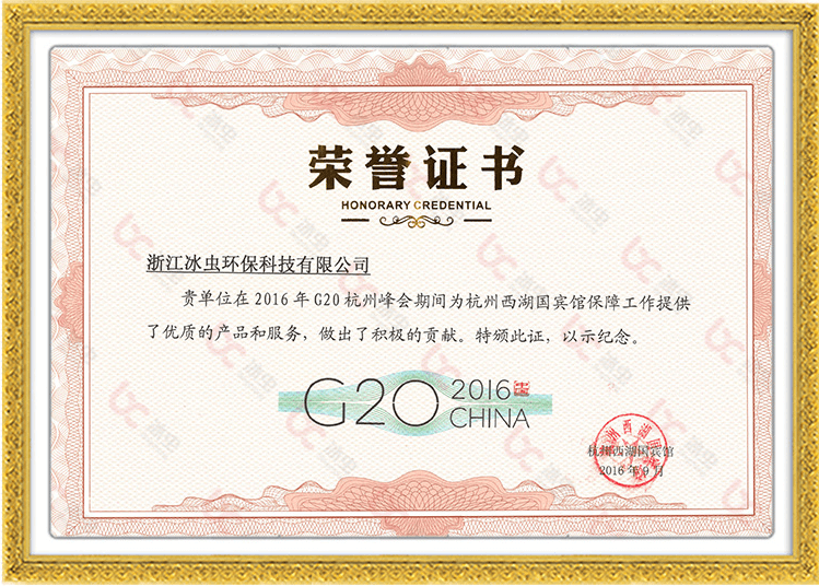 G20峰会荣誉证书