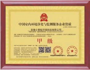 小青蛙环保——中国室内环境净化与监测服务企业甲级资质证书